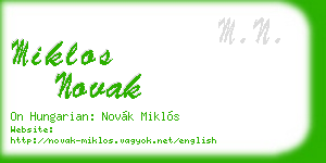 miklos novak business card