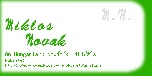 miklos novak business card